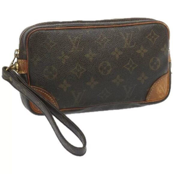 LOUIS VUITTON Monogram Marly Dragonne PM Clutch Bag M51827 LV Auth - Picture 1 of 15